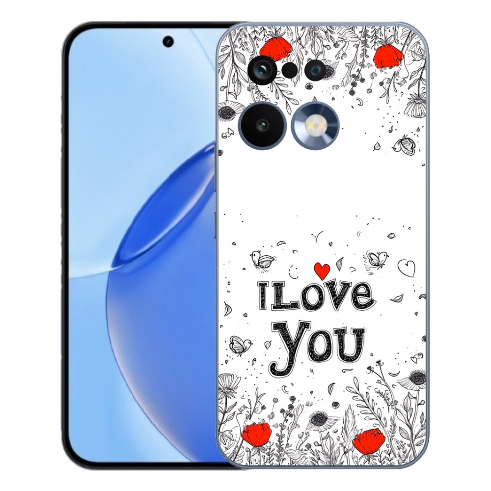 mmCase gél tok a Realme 16 Pro-hoz – „I love you” fehér háttérrel