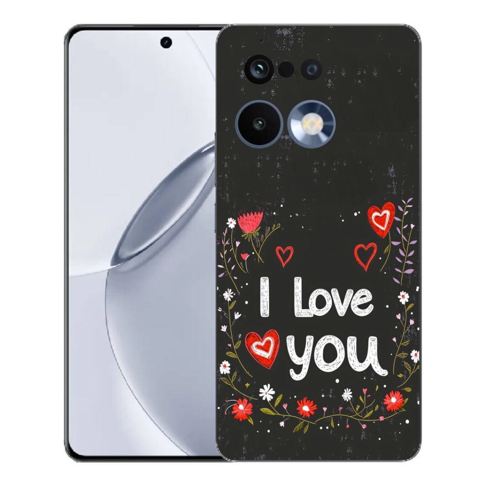 mmCase géltok a Realme 16 Pro+ készülékhez – „I love you” fekete háttérrel