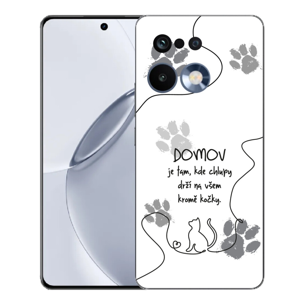 mmCase gél tok a Realme 16 Pro+ készülékhez – macskás motívum, fehér háttér