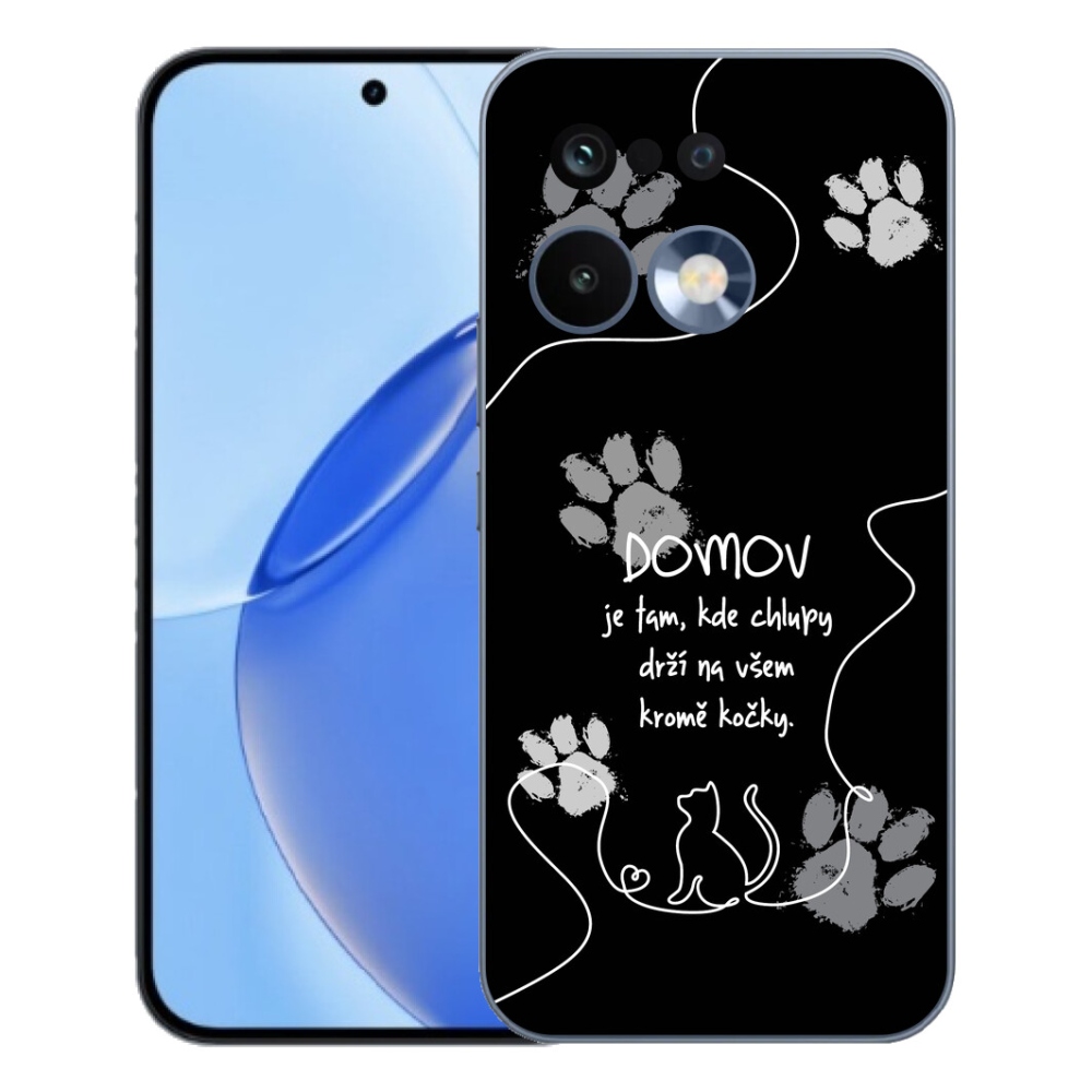 mmCase gél tok a Realme 16 Pro-hoz – macskás motívum, fekete háttér