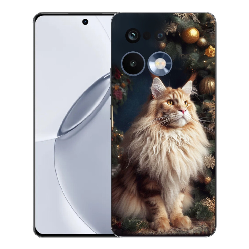 mmCase géltok a Realme 16 Pro+ készülékhez – macska a karácsonyfa mellett