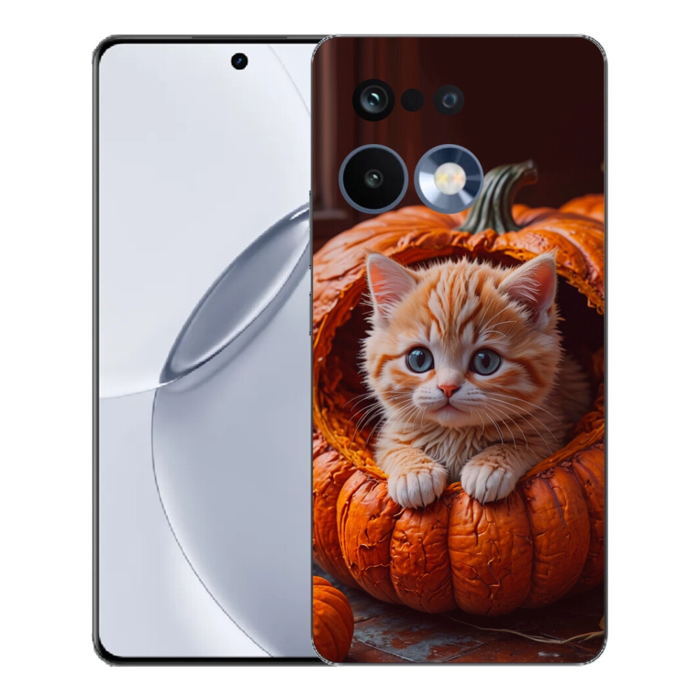 mmCase gél tok a Realme 16 Pro+ készülékhez – cica és sütőtök 2