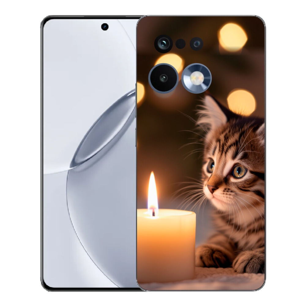 mmCase gél tok a Realme 16 Pro+ készülékhez – cica és gyertya