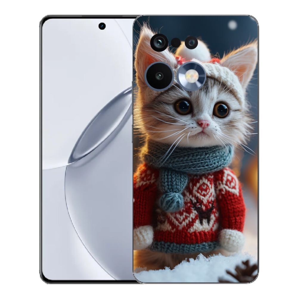 mmCase gélhuzat a Realme 16 Pro+ készülékhez – pulóveres cica