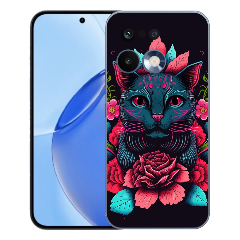 mmCase gél tok a Realme 16 Pro-hoz – virágok és macska