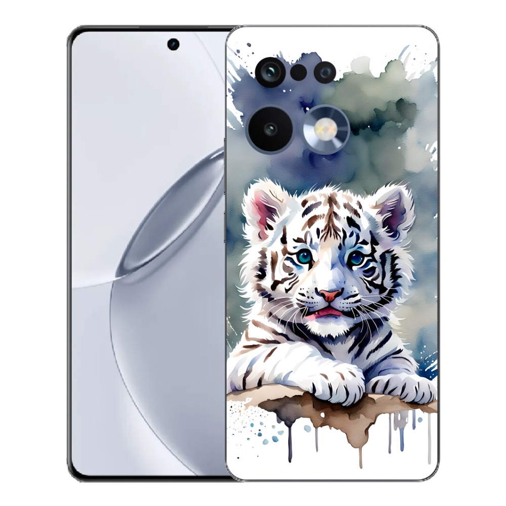 mmCase gélhuzat a Realme 16 Pro+ készülékhez – fehér tigris kölyök