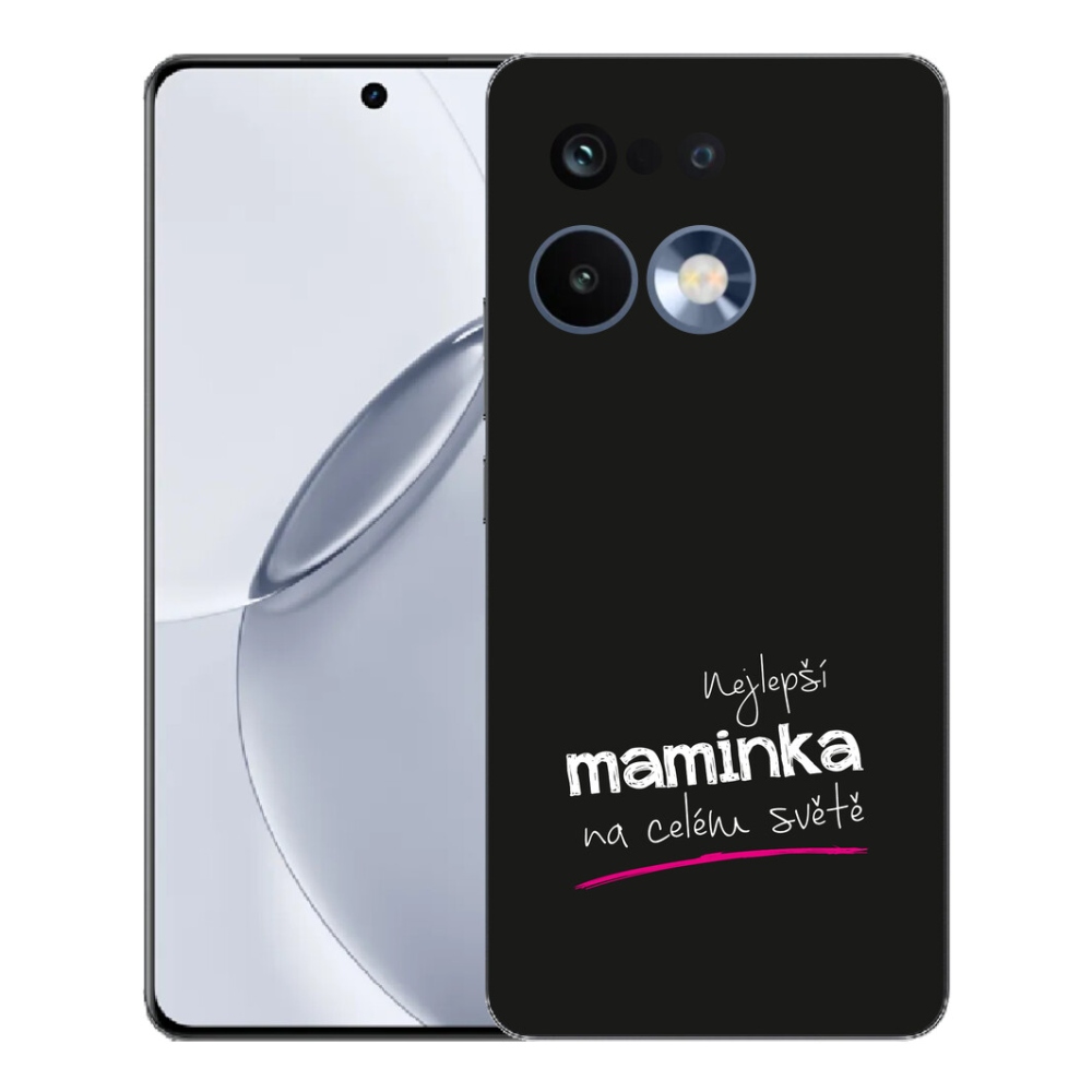 mmCase géltok a Realme 16 Pro+ készülékhez – „A legjobb anyuka” felirattal, fekete háttérrel