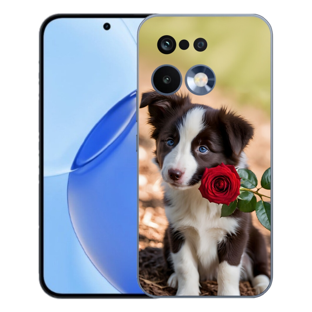 mmCase gél tok a Realme 16 Pro-hoz – aranyos border collie rózsával