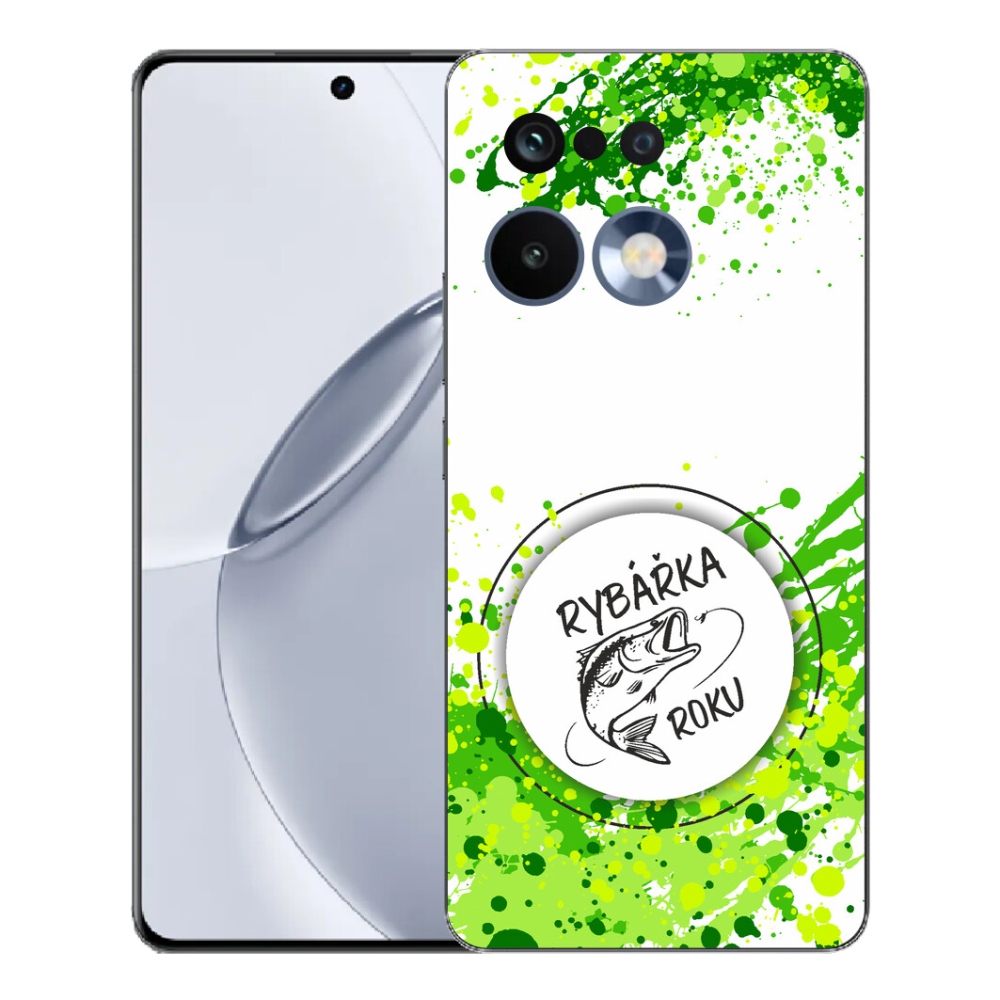 mmCase géltok a Realme 16 Pro+ készülékhez – „Az év horgásznője” fehér háttérrel
