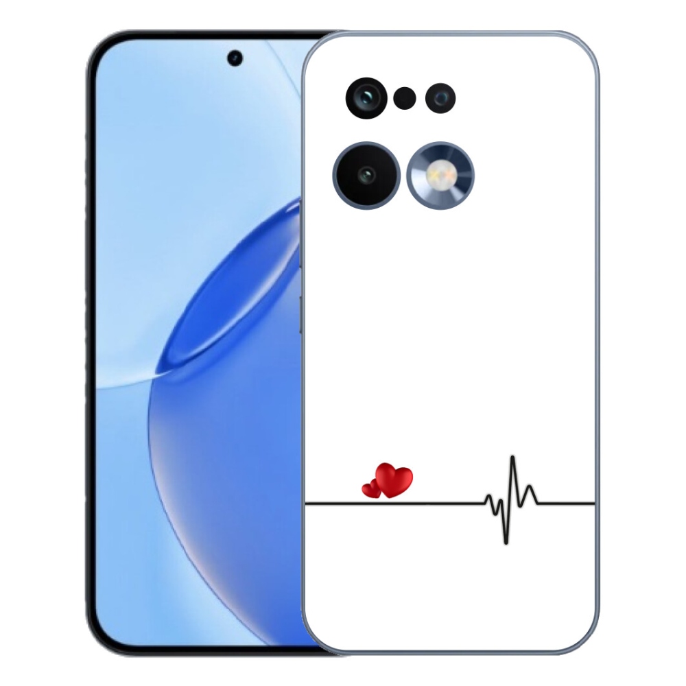 mmCase géltok a Realme 16 Pro-hoz – szív és pulzus fehér háttérrel