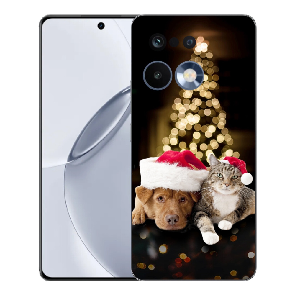 mmCase gél tok a Realme 16 Pro+ készülékhez – karácsonyi kutya és macska