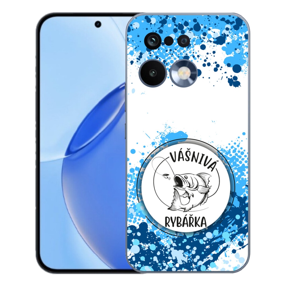 mmCase géltok a Realme 16 Pro-hoz – szenvedélyes horgász, fehér háttérrel