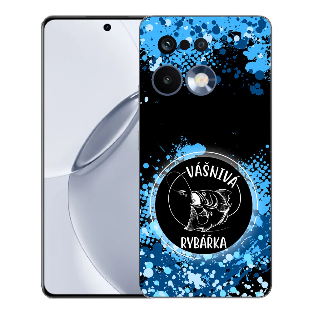 mmCase gél tok a Realme 16 Pro+ készülékhez – szenvedélyes horgász, fekete háttérrel