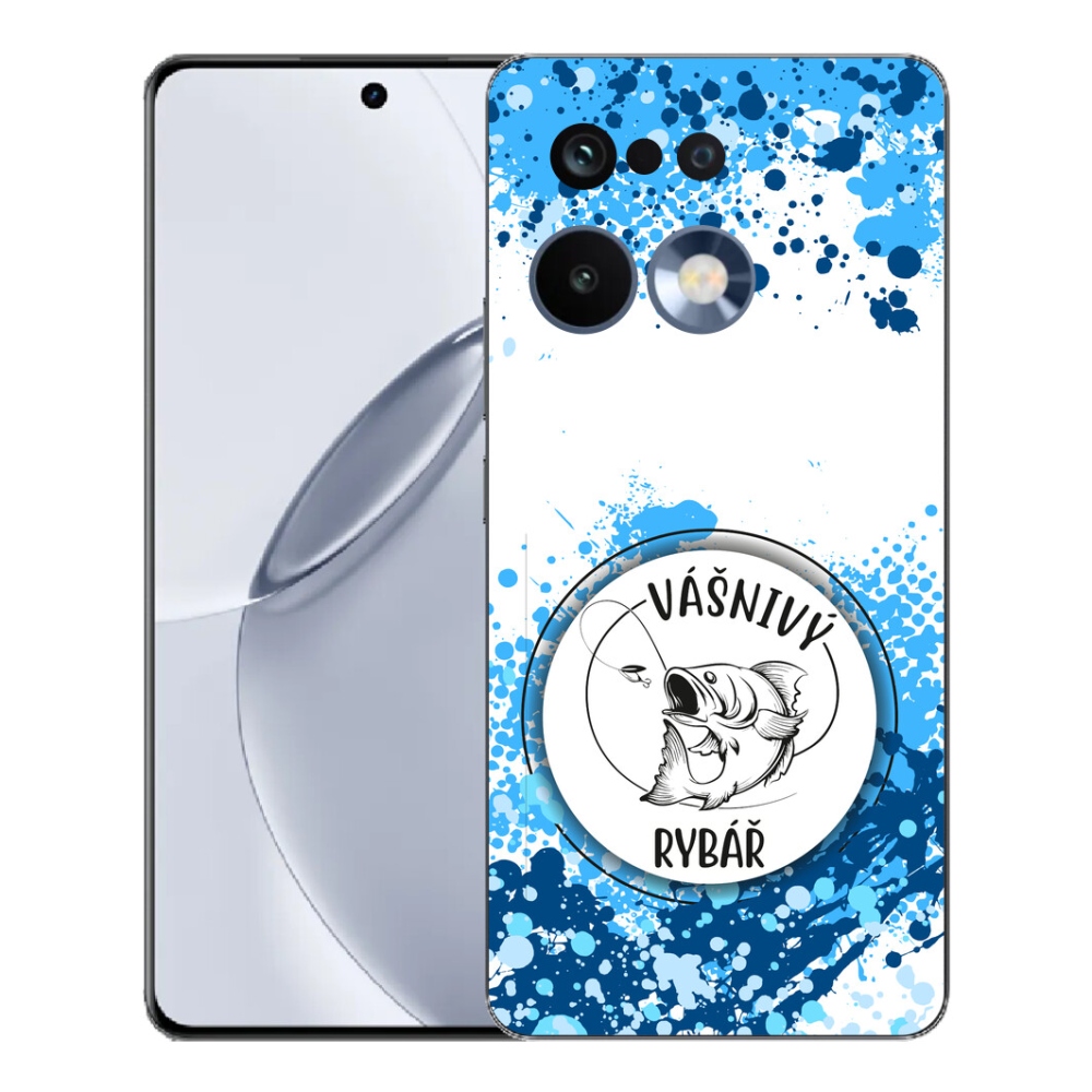 mmCase géltok a Realme 16 Pro+ készülékhez – szenvedélyes horgász, fehér háttérrel