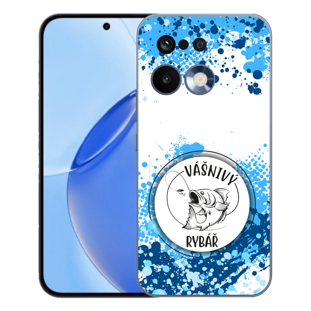 mmCase gél tok a Realme 16 Pro-hoz – szenvedélyes horgász, fehér háttérrel