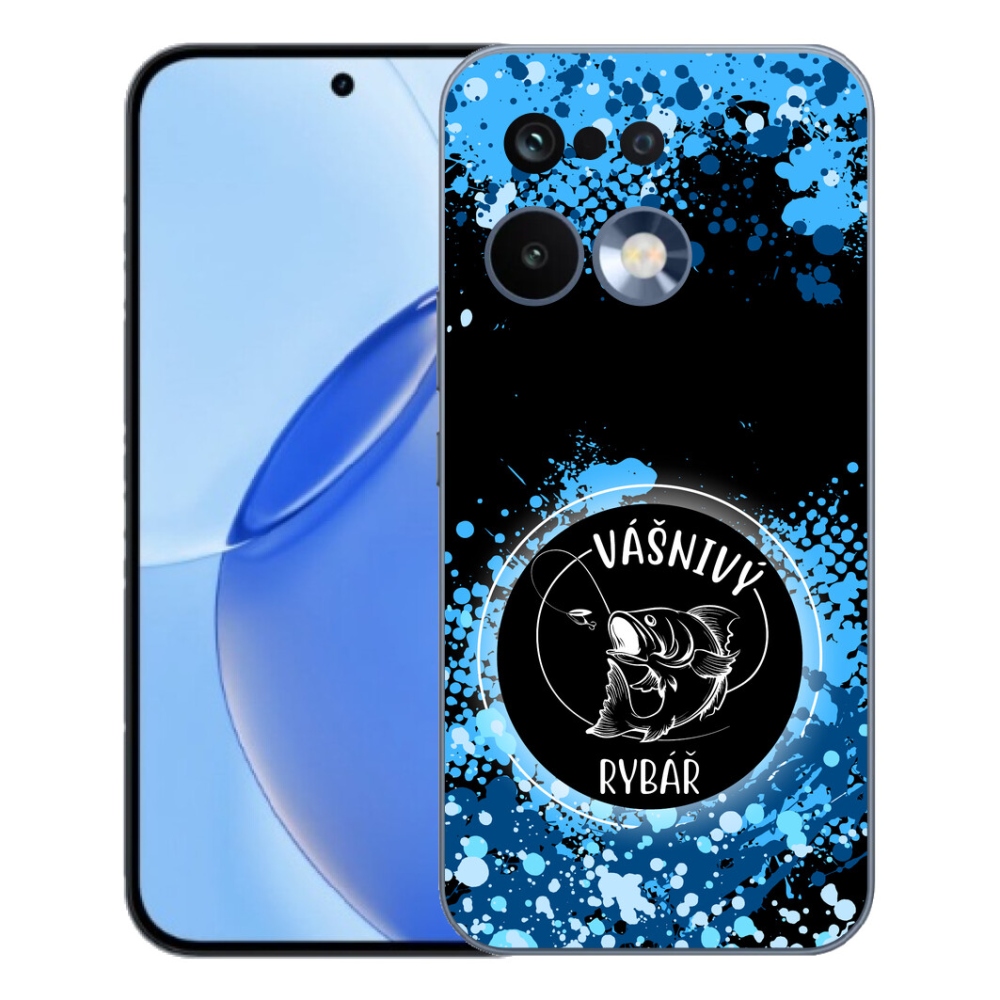 mmCase gél tok a Realme 16 Pro-hoz – szenvedélyes horgász, fekete háttérrel