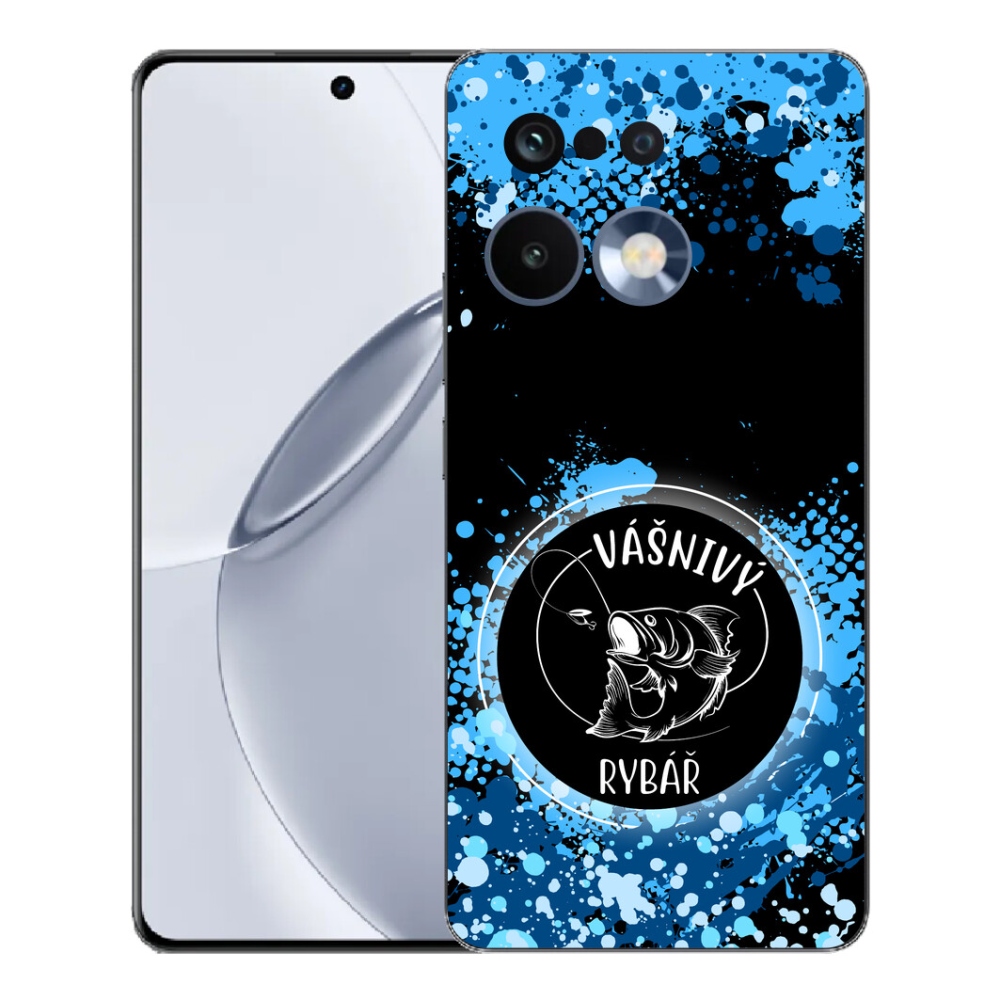 mmCase géltok a Realme 16 Pro+ készülékhez – szenvedélyes horgász, fekete háttérrel