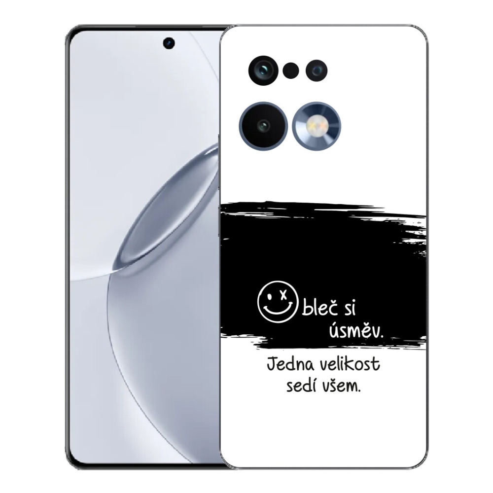 mmCase géltok a Realme 16 Pro+ készülékhez – vicces szöveg, 8 fekete-fehér háttér