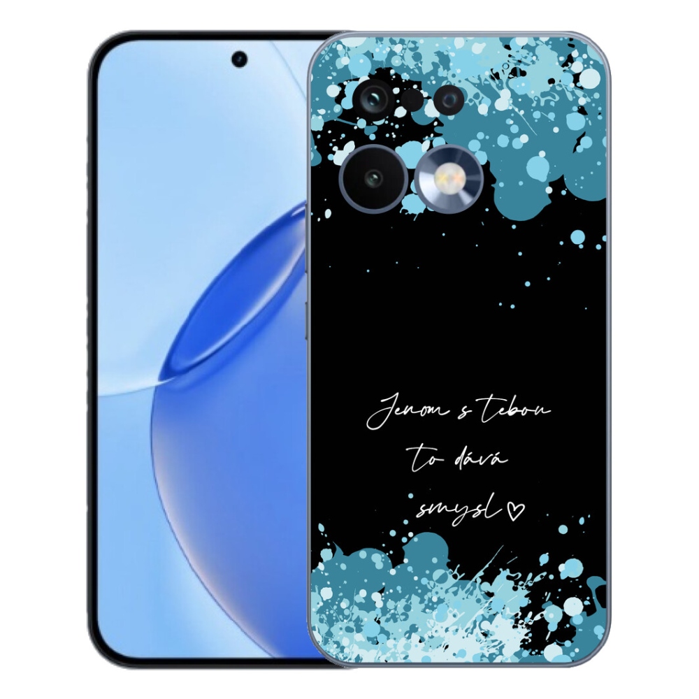 mmCase géltok a Realme 16 Pro-hoz – szerelmes felirat fekete háttérrel