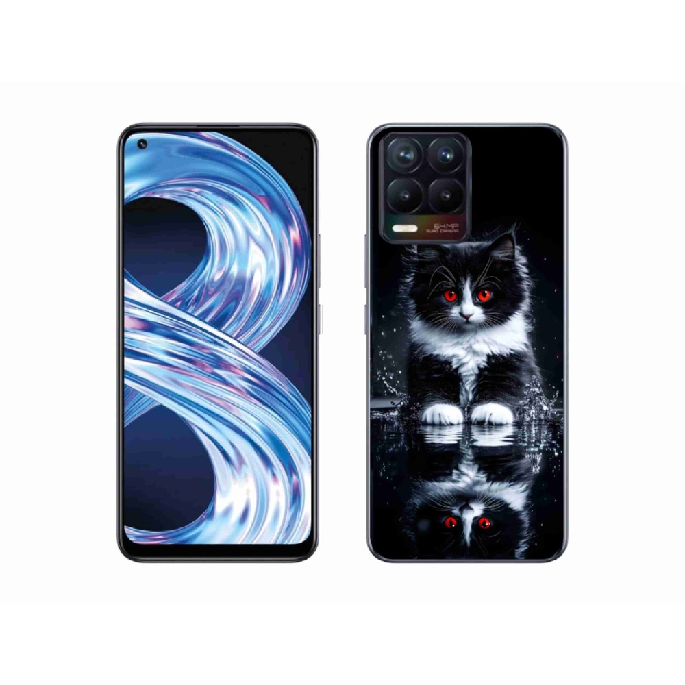 mmCase gél tok a Realme 8 4G-hez – fekete-fehér cica