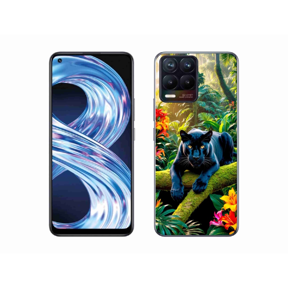 mmCase géltok a Realme 8 4G-hez – fekete párduc a dzsungelben