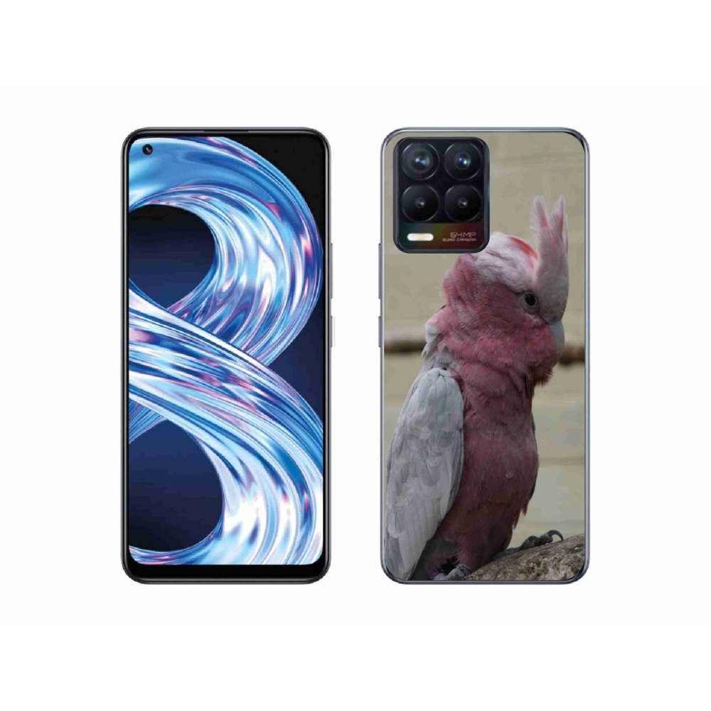 mmCase géltok a Realme 8 4G-hez – rózsaszín kakadu papagáj