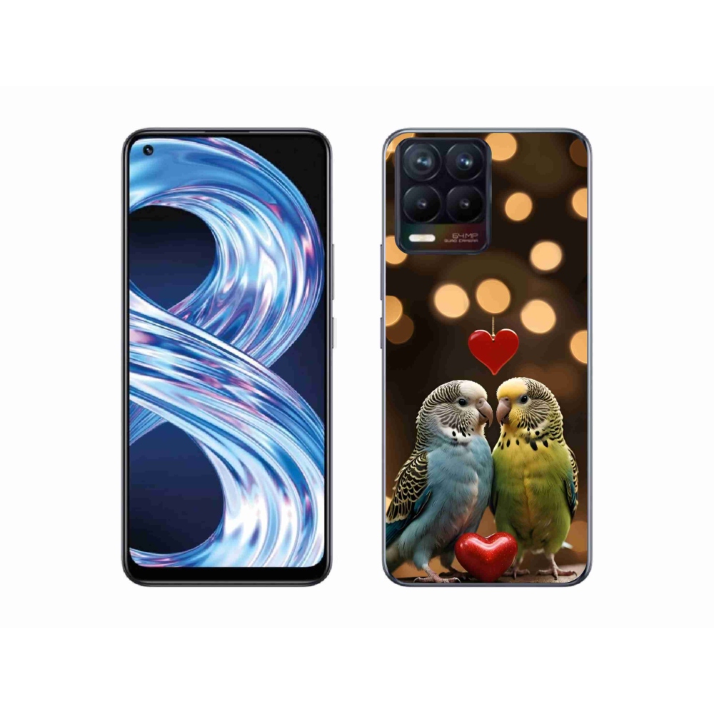 mmCase géltok a Realme 8 4G-hez – szerelmes papagájok