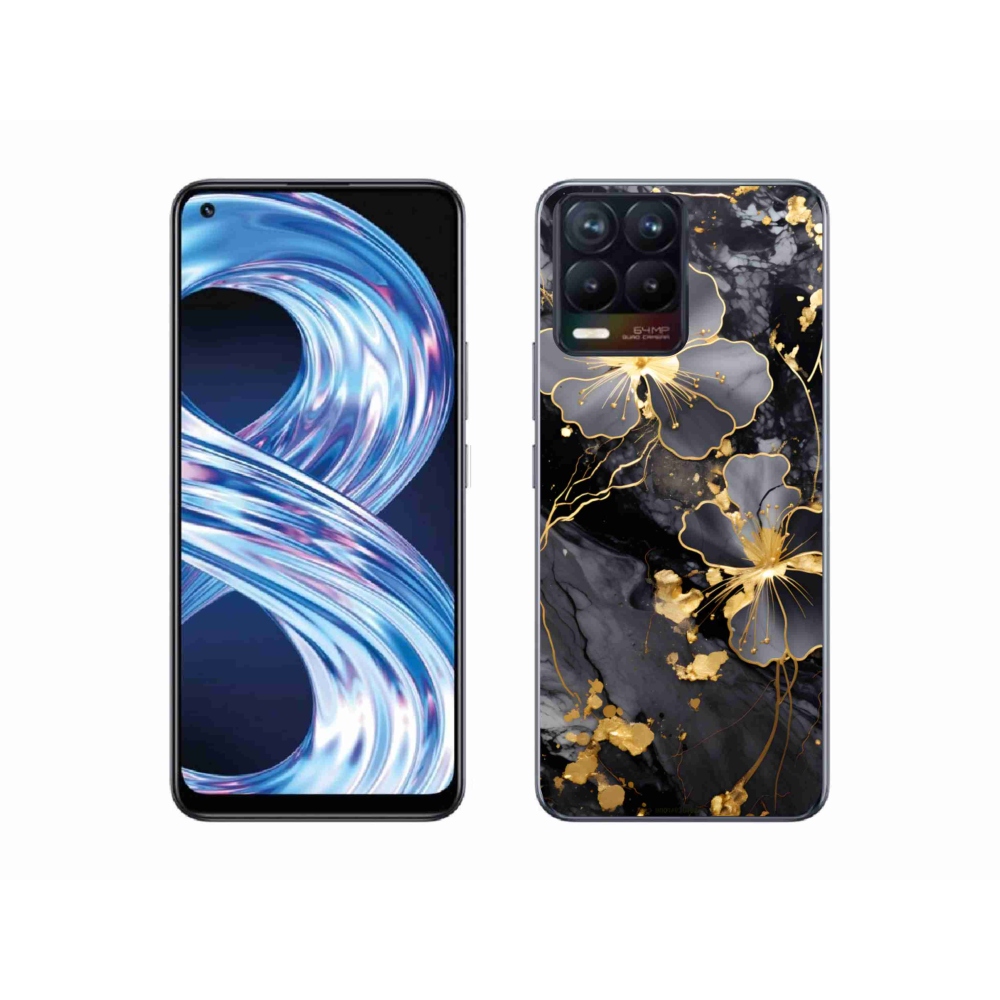 mmCase géltok a Realme 8 4G-hez – arany virágok