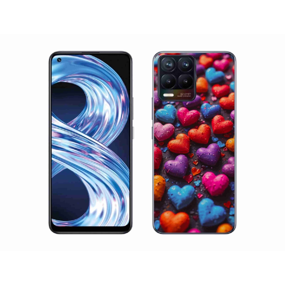 mmCase géltok a Realme 8 Pro-hoz – színes szívek