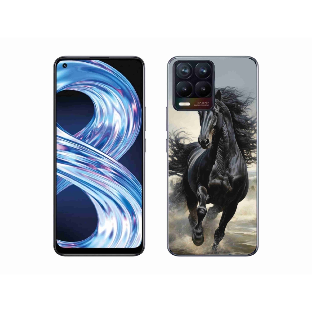 mmCase gélhuzat a Realme 8 Pro-hoz – futó fekete ló