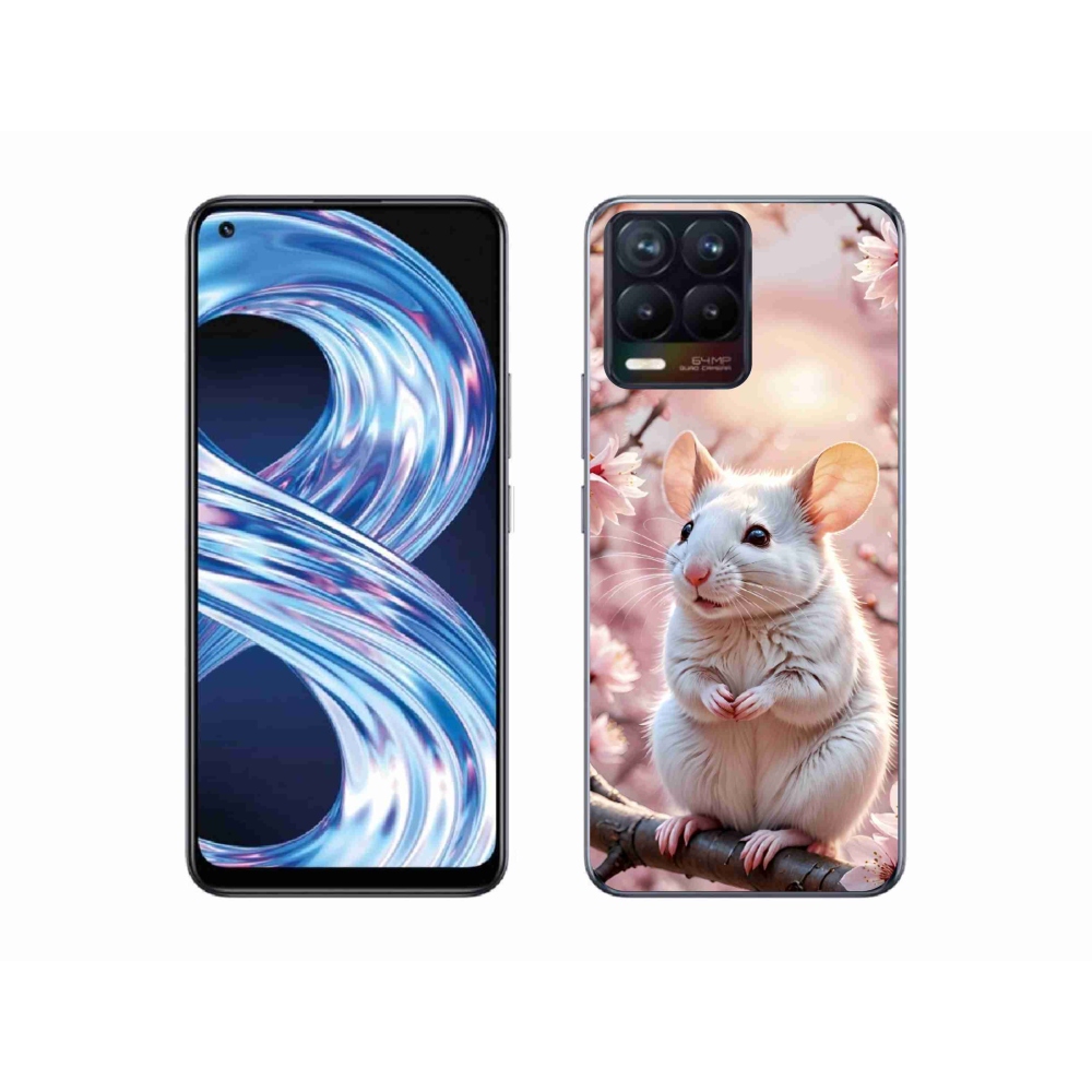 mmCase géltok a Realme 8 Pro-hoz – fehér egér egy ágon