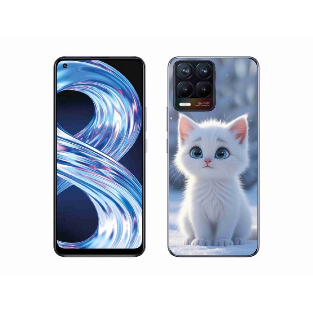 mmCase gél tok a Realme 8 Pro-hoz – fehér cica 3