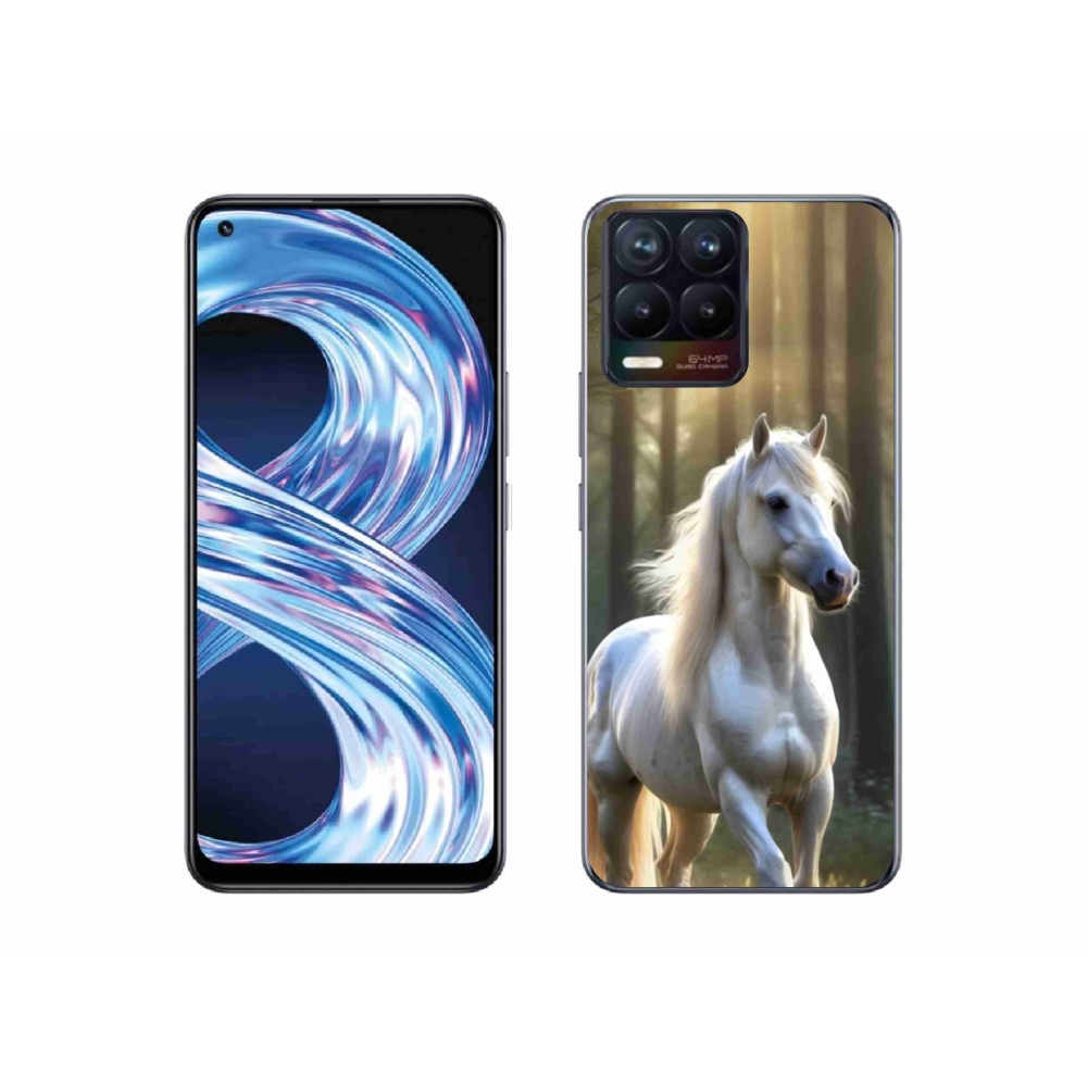 mmCase gélhuzat a Realme 8 Pro-hoz – fehér ló 3