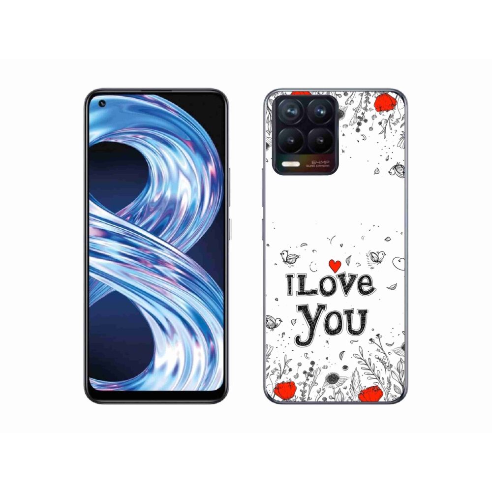 Gél borító mmCase a Realme 8 Pro-hoz - Szeretlek fehér háttérrel