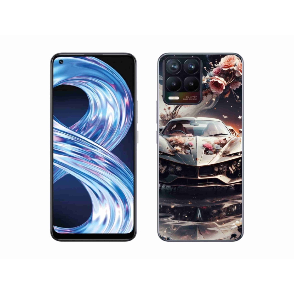 mmCase gél tok a Realme 8 Pro-hoz – virágos sportautó