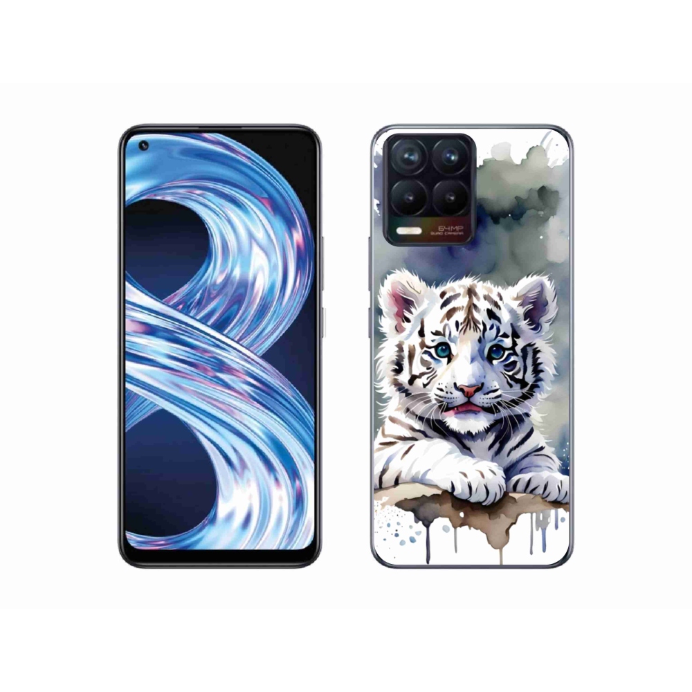 mmCase géltok a Realme 8 Pro-hoz – fehér tigris kölyök