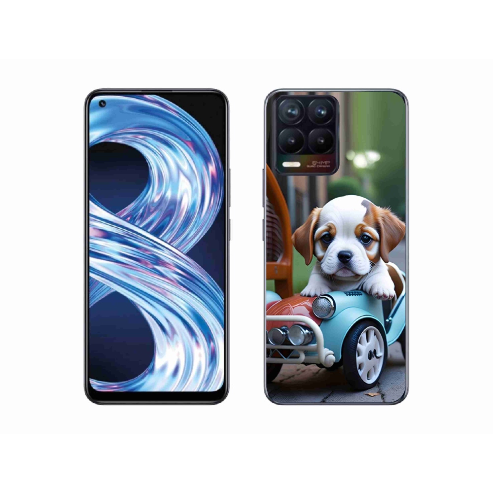 mmCase géltok a Realme 8 Pro-hoz – kiskutya egy retro autóban