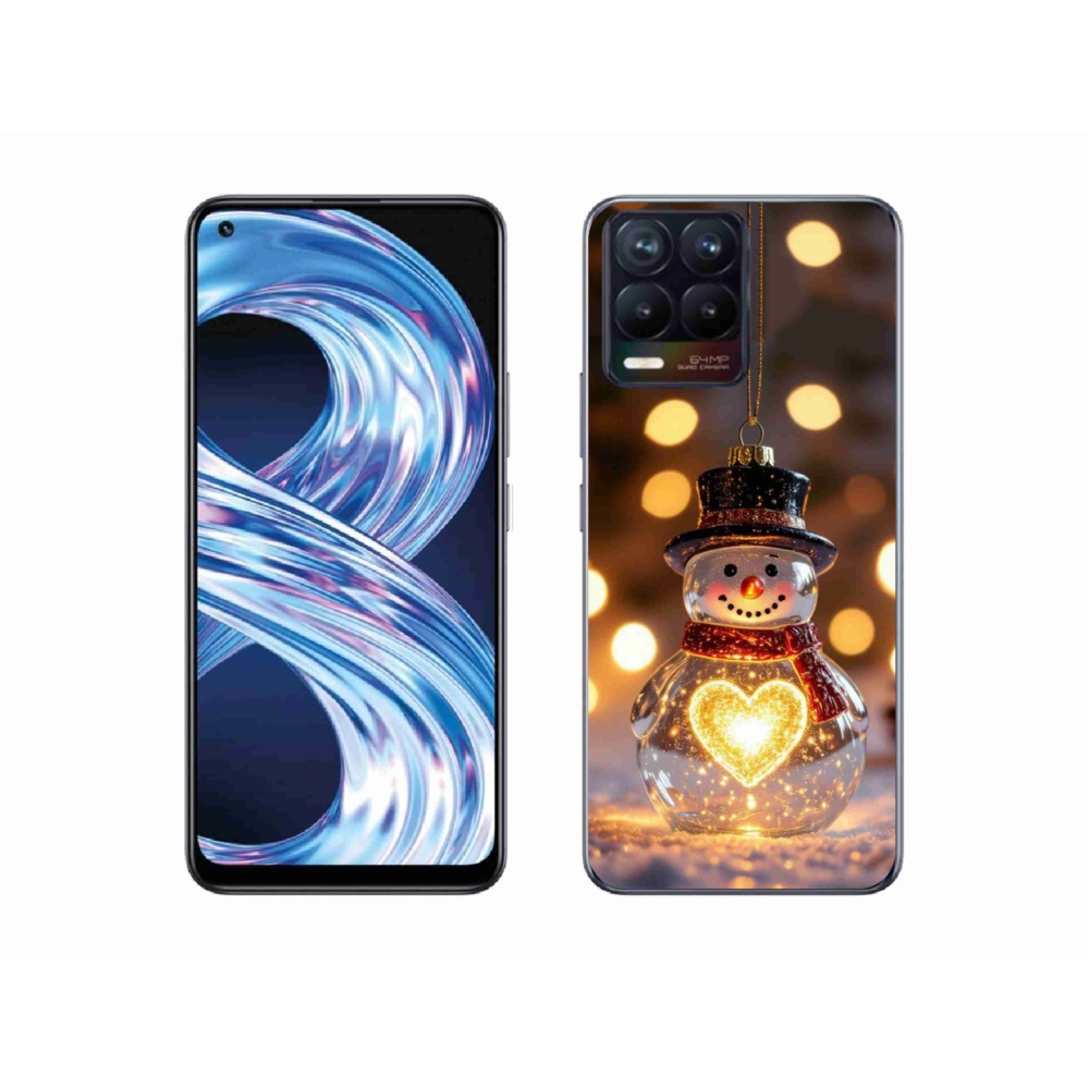 mmCase gél tok a Realme 8 Pro-hoz – világító karácsonyi hóember
