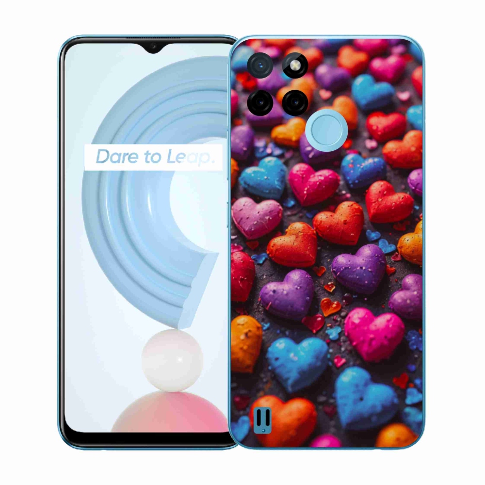 Zselés borító mmCase a Realme C21Y/C25Y készülékhez - színes szív