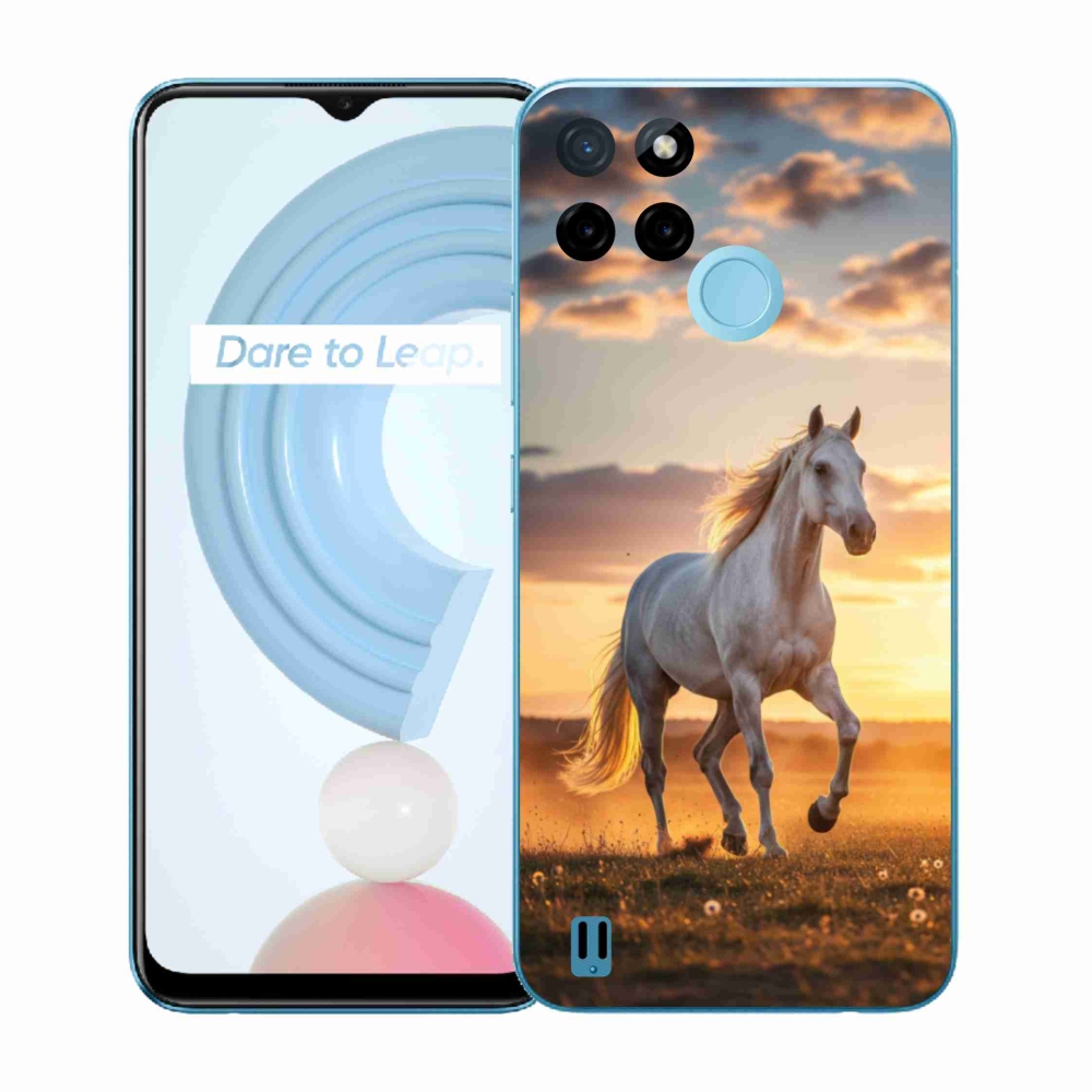 Zselés borítás mmCase a Realme C21Y/C25Y készülékhez - futó fehér ló 2