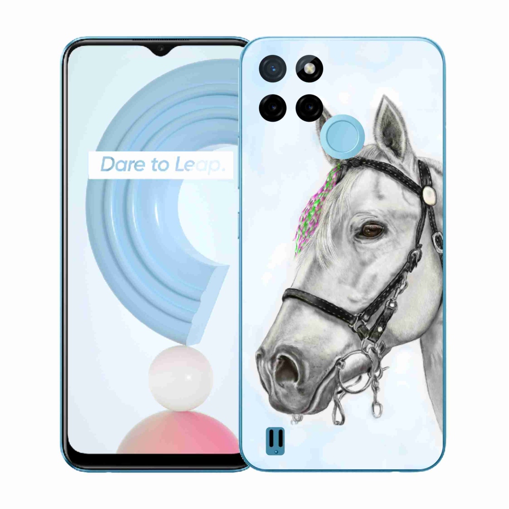 Zselés tok mmCase a Realme C21Y/C25Y készülékhez - fehér ló 1