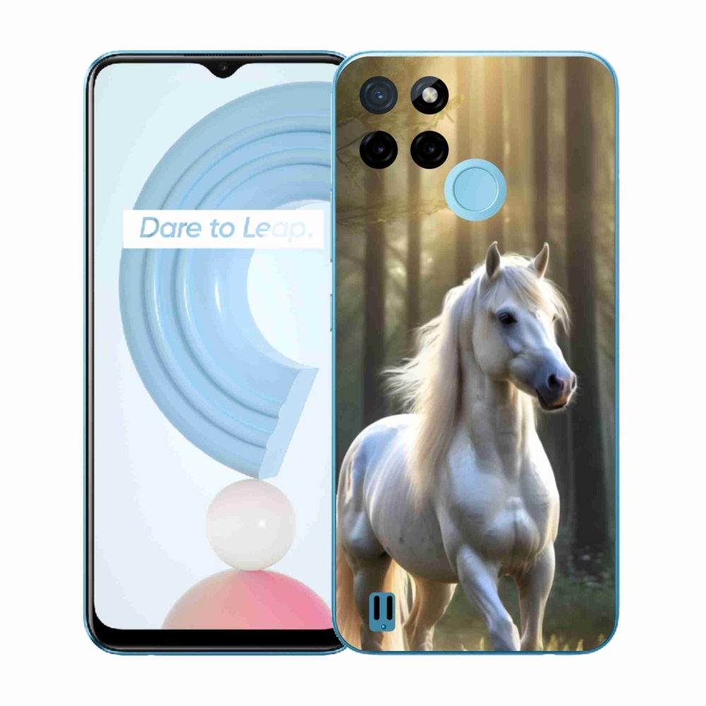 Zselés tok mmCase a Realme C21Y/C25Y készülékhez - fehér ló 3