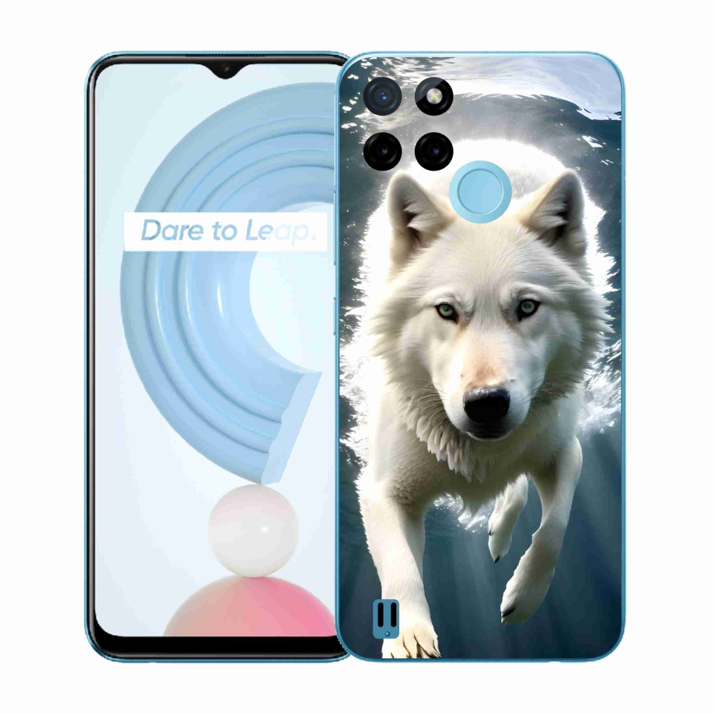 Zselés tok mmCase a Realme C21Y/C25Y készülékhez - fehér farkas