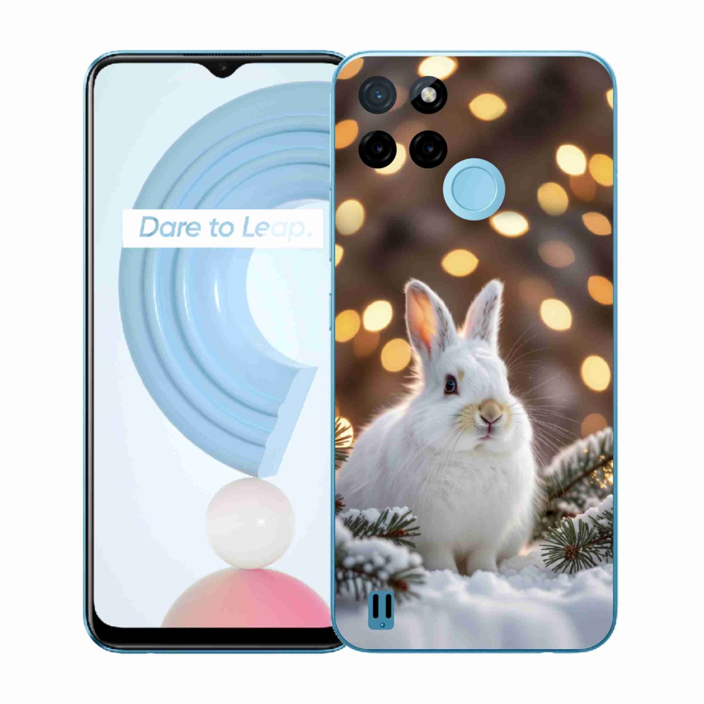 Zselés borító mmCase a Realme C21Y/C25Y készülékhez - fehér nyúl