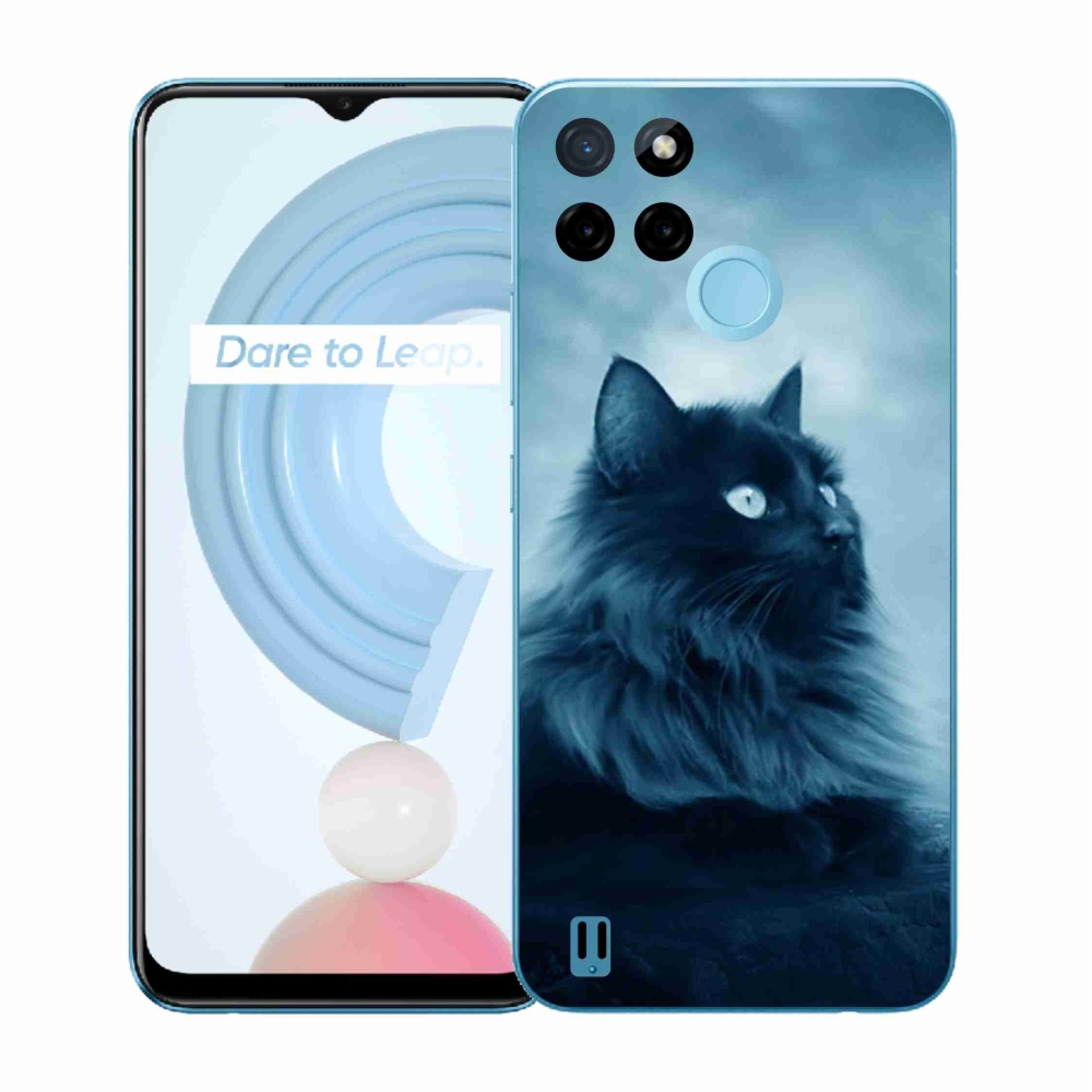 Zselés borító mmCase a Realme C21Y/C25Y készülékhez - fekete cat 1
