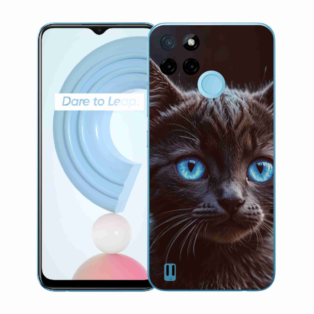 Gél borítás mmCase a Realme C21Y/C25Y készülékhez - fekete cica 2