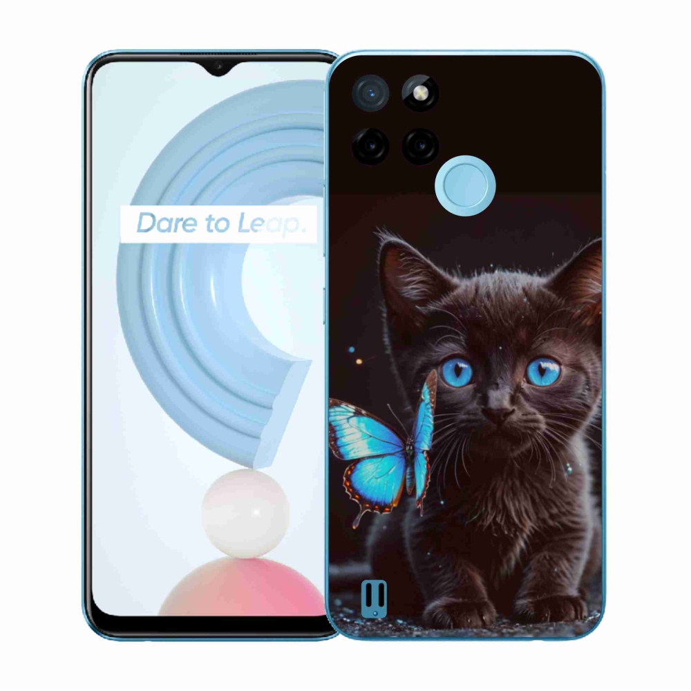 Zselés borítás mmCase a Realme C21Y/C25Y készülékhez - fekete cica 3
