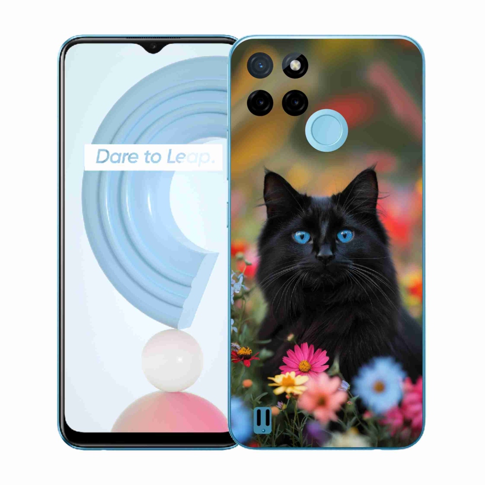 Zselés borítás mmCase a Realme C21Y/C25Y készülékhez - fekete cica 4