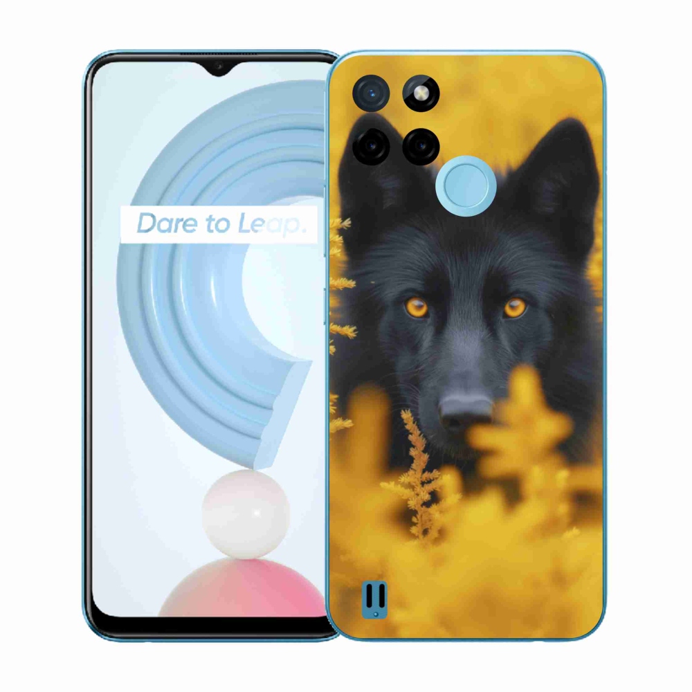 Zselés tok mmCase a Realme C21Y/C25Y készülékhez - fekete farkas 2