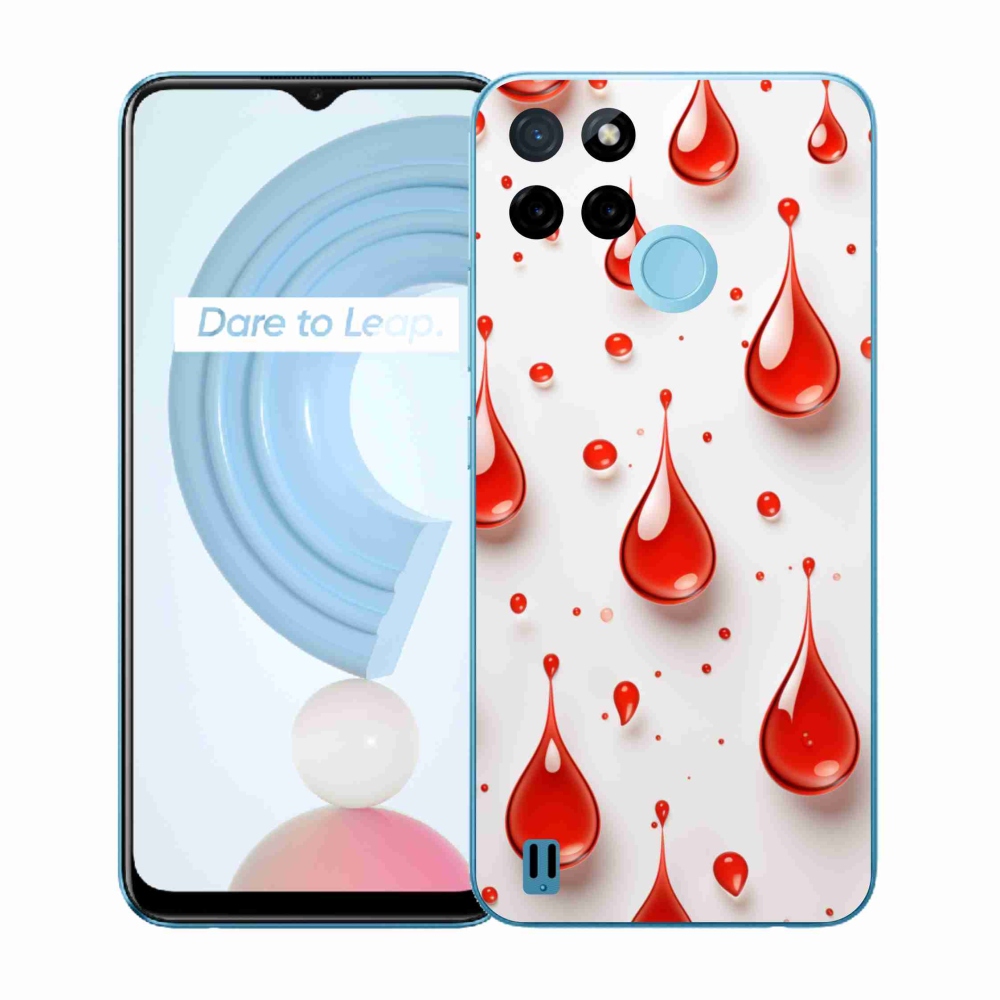 Zselés tok mmCase a Realme C21Y/C25Y készülékhez - piros cseppek